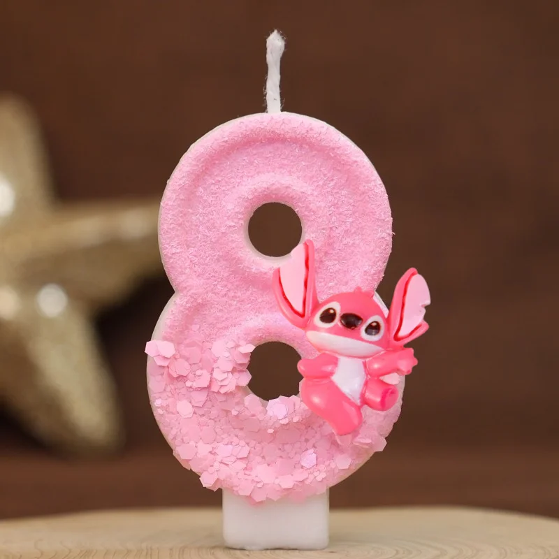 جديد أنيمي ليلو وستيتش 0-9 عدد شمعة لطيف ثلاثية الأبعاد Kawaii غرزة شخصية كرتونية كعكة حفلة المكونات في كعكة عيد ميلاد الديكور