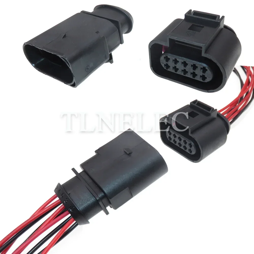 10 Pin Way Car Door Lock Sockets with Wires Auto Headlight Wiring Terminal Connector For VW Audi 1J0973715 1J0973815 6X0973815