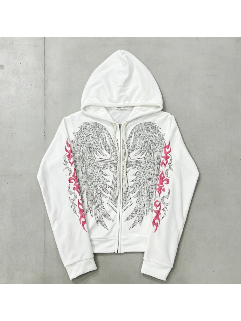 

2026 New Gothic Y2K Retro Wings Zipper Hoodie Punk ins Street Trend Personalized Leisure Fashion Versatile Daily Dark Sweet Cool