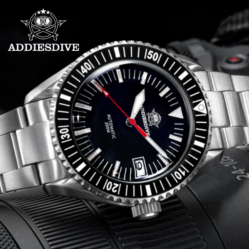 

ADDIESDIVE AD2060 Men Watch Sapphire Glass 316L Stainless Steel BGW9 Luminous Date 200m Waterproof Automatic Mechanical Watch