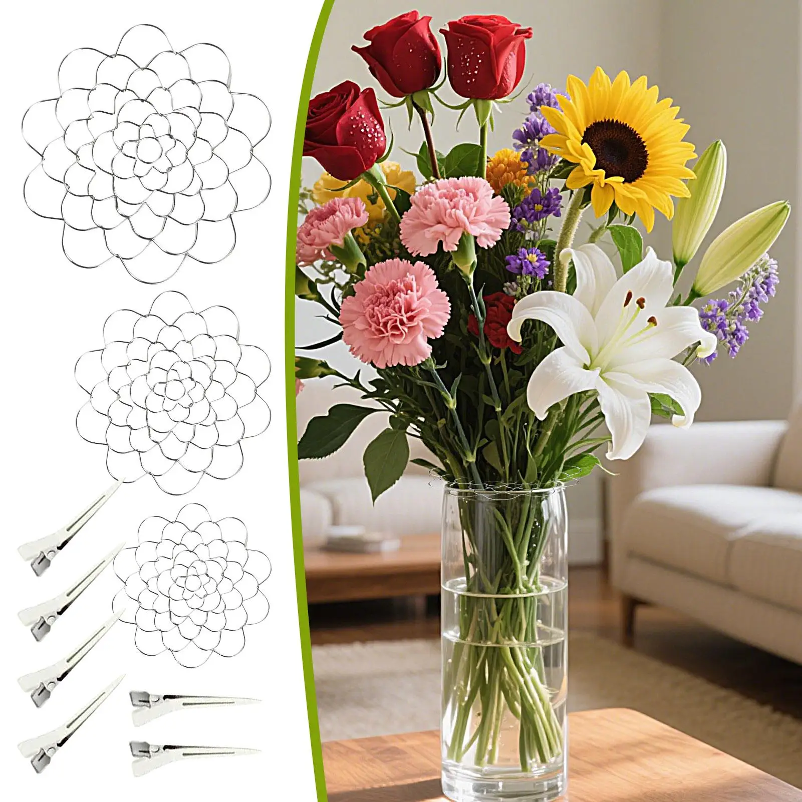 زهرة منظم الجذعية حامل منظم الأسلاك تويست النبات تويست أداة للمنزل عرض طاولة طعام مدخل تحف الزفاف #2