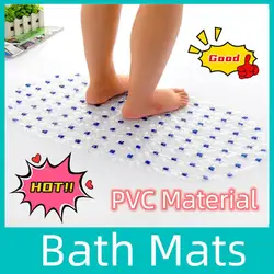 PVC Anti-skid Bath Mats Rectangle Soft Shower Bathroom Massage Mat 1PC Suction Cup Non-slip Bathtub Carpet Large Size