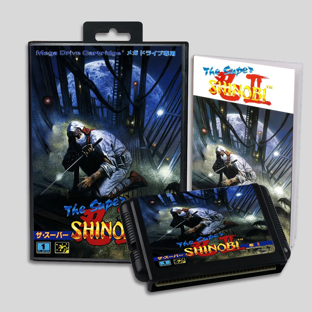 Shinobi 3 - Return of the Ninja Master Japanese MD Game Cartridge Box Manual For Sega 16 bit Genesis Consoles