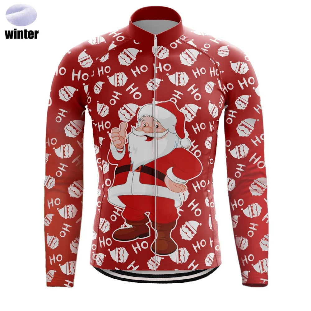 New Christmas Cycling Jersey Set Long Sleeve Mountain Bike Cycling Clothing Breathable MTB Bicycle Clothes Wear for Mans