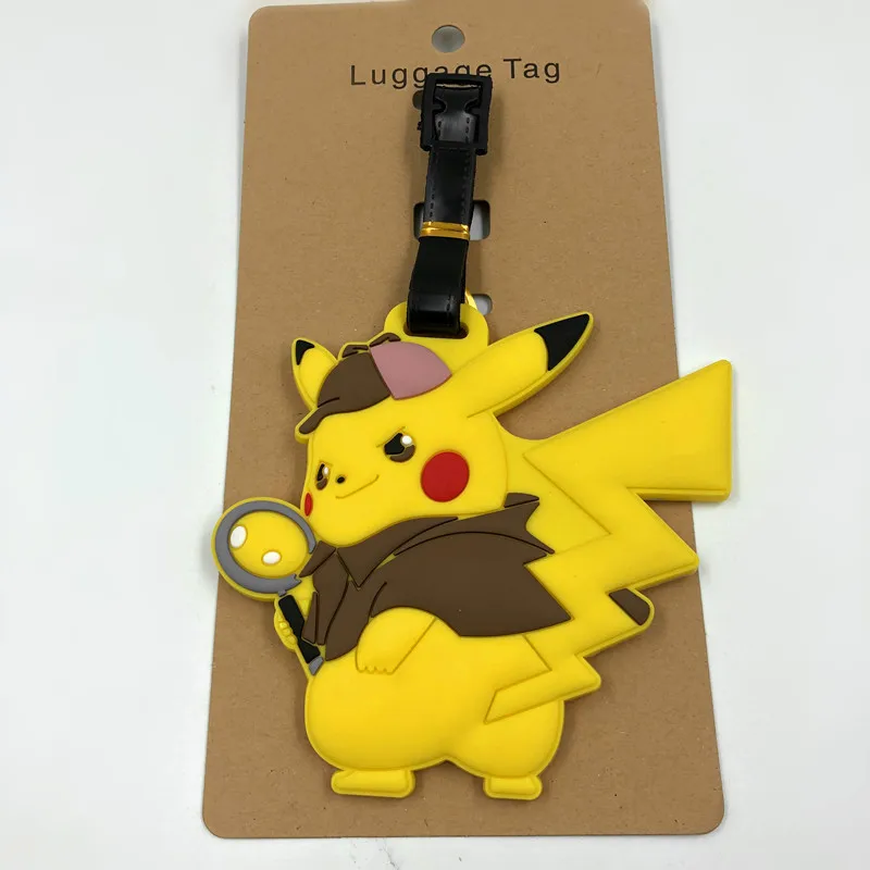 Cartoon Pokemon Travel Luggage Tag Accessories Cute Pikachu Gengar Eevee Suitcase ID Addres Holder Boarding Baggage Tag Label