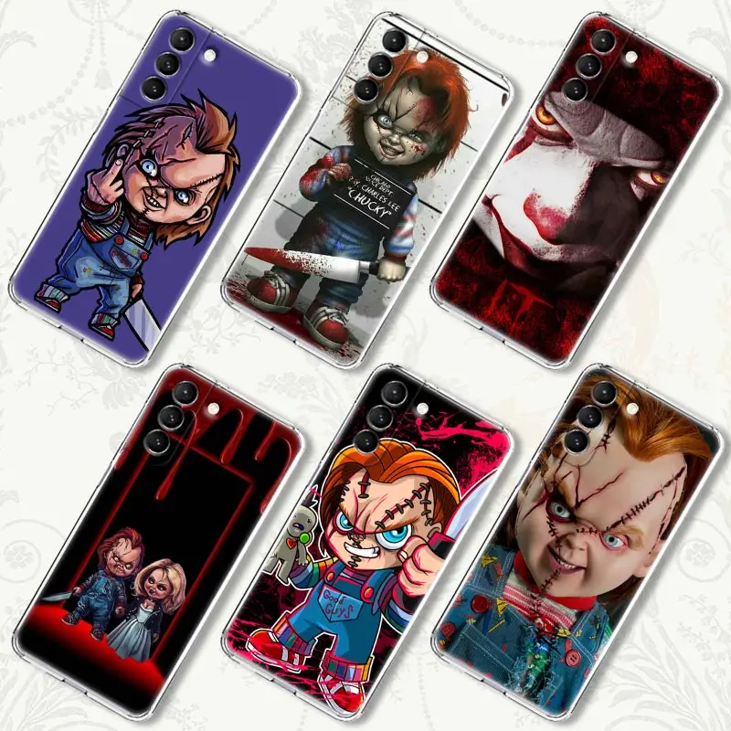 Chucky boneca childs-play-3 horror funda para samsung s24 s23 s22 ultra 5g casos para galaxy s21 s20 fe s24 s23 plus s10 capa clara