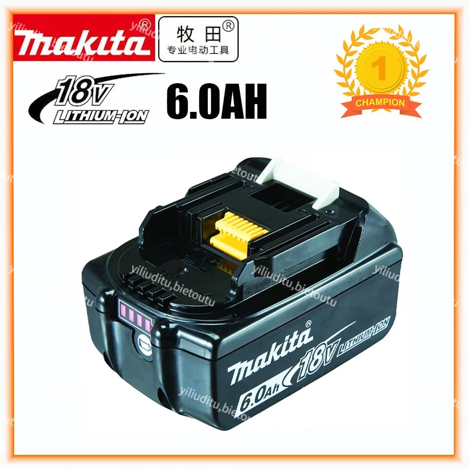 Makita-Original Lithium Ion bateria de substituição com LED, 18V, 6.0Ah, LXT, BL1860B, BL1860, BL1850, ferramenta elétrica recarregável, 6000