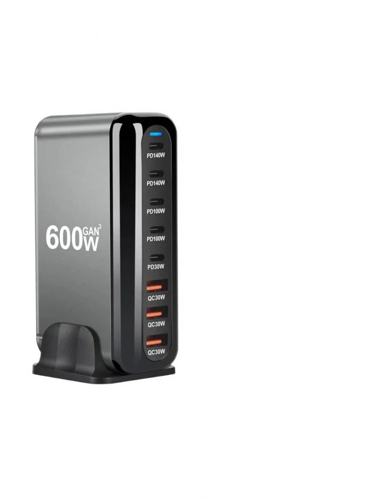 Ładowarka USB C o mocy 600 W, 8-portowa stacja ładująca USB C PD 140 W z szybkim ładowaniem GaN III — zdjęcie produktu 7