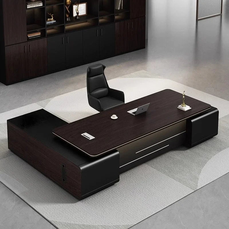 

Light Luxury Boss Office Desk Wooden Storage Designer Vintage Unique Desk High Quality Modern Executive Schreibtisch Furniture