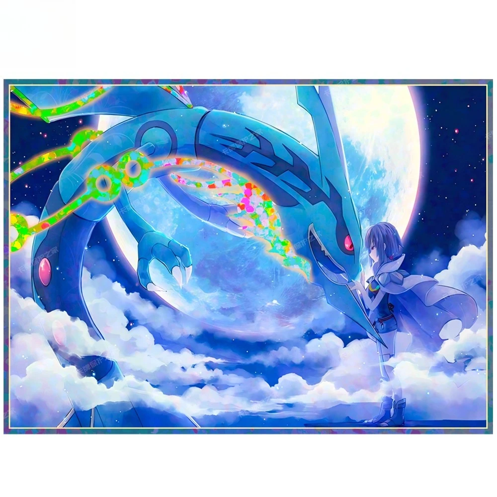 

60 шт. PTCG рукава для карт аниме PKM фигурки Zinnia и Rayquaza DTCG PTCG коллекционные карты блестящий защитный чехол