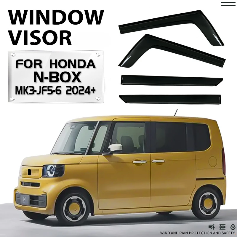 

Fit For Honda N-BOX 2017-2023 MK2 JF3 4 Air Deflectors Guard Rain Smoke Window Visor Wind Vent Awnings Shelters