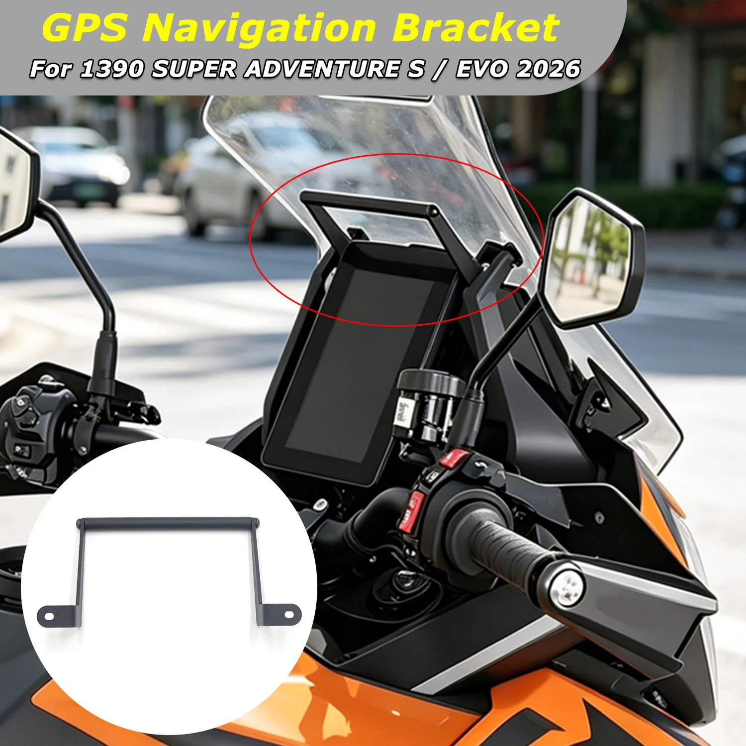 New For 1390 Super Adventure S/EVO 1390 SUPER ADV S EVO 2026 Motorcycle GPS Anti-shake Cell phone Navigation Brackets Mount