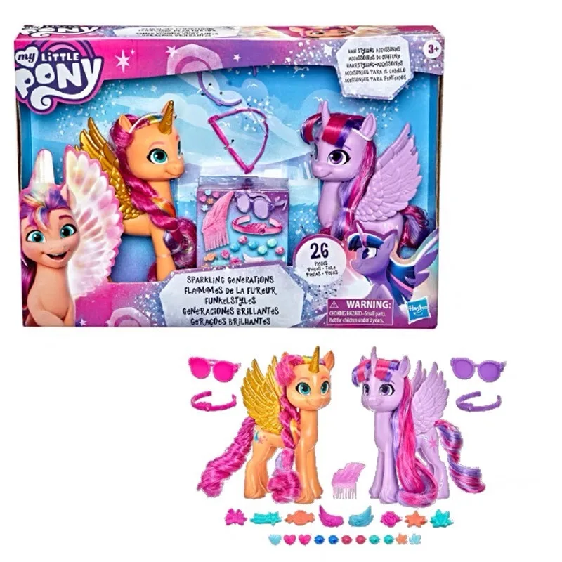 

Hasbro My Little Pony Anime Figure Twilight Sparkle Sunny Shining Good Friends Set Doll Model Toys Collection Decoration Gifts