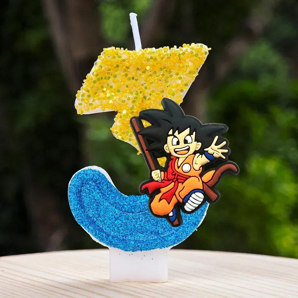 Niedliche Dragon Ball Z-Stil Geburtstagskerzen Zwölf Stück Wachsstift-Set für Kinder Anime Geburtstagsparty Tortendekoration – Detail 4