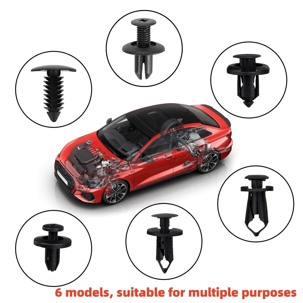 100pcs Auto Fastener Clip Kit Fender Rivet Clips Car Body Push Retainer Pin Rivet Bumper Door Trim Panel Retainer Car Clips