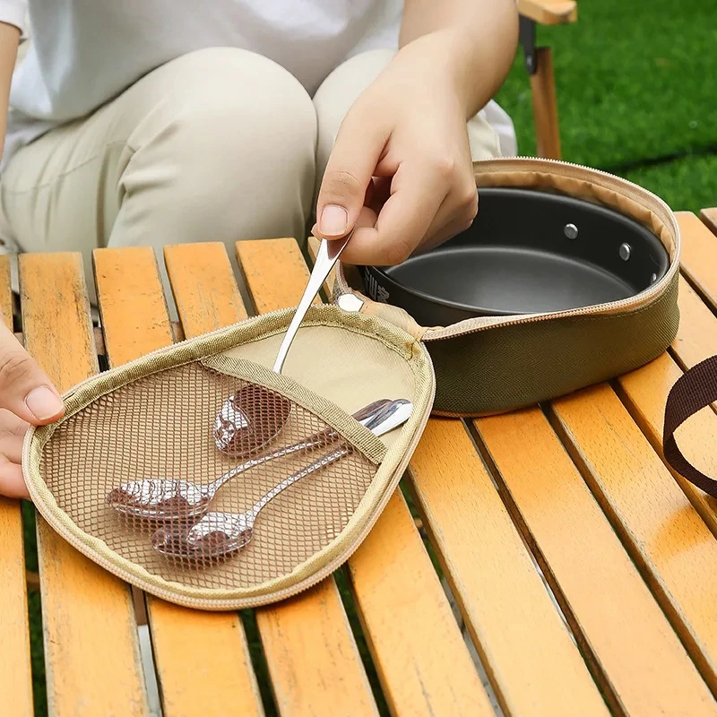 Sierra Bowl Aufbewahrungstasche, Oxford, wasserdicht, für Geschirr, Tassen, Tragetasche, Organizer, Outdoor, Camping, Reisen, Grill, Picknick – Detail 6
