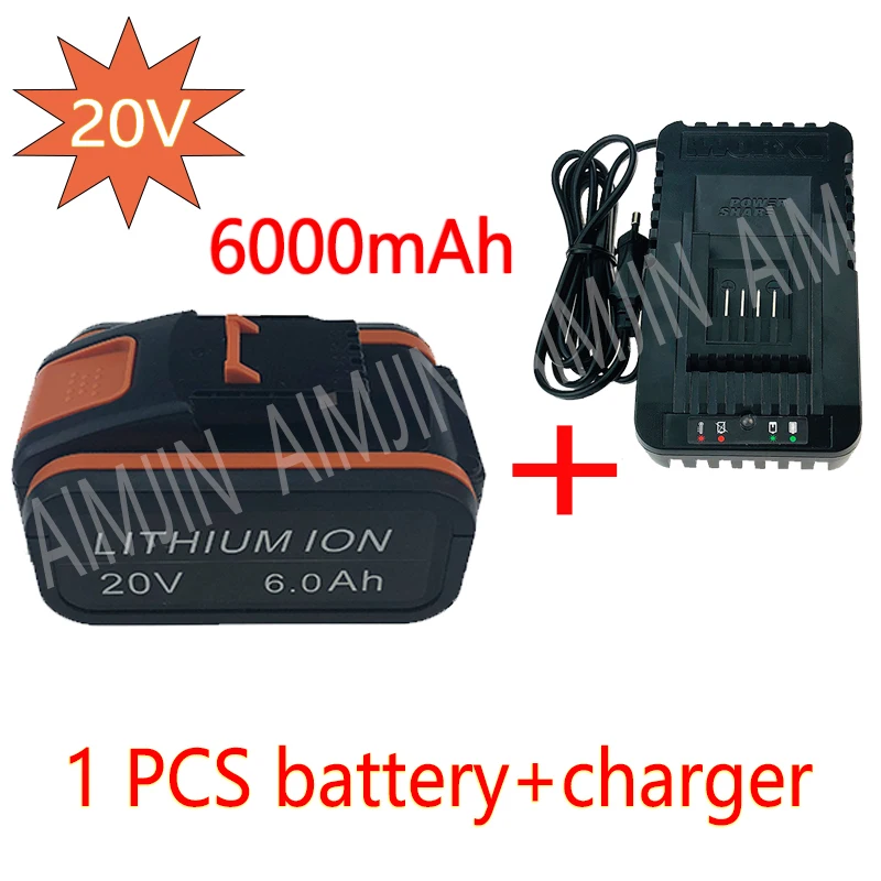 Original For Worx 20V 6.0Ah Lithium battery Rechargeable WA3553 WA3551 WA3553.1 WA3570 for All WORX Electric and Garden Tools