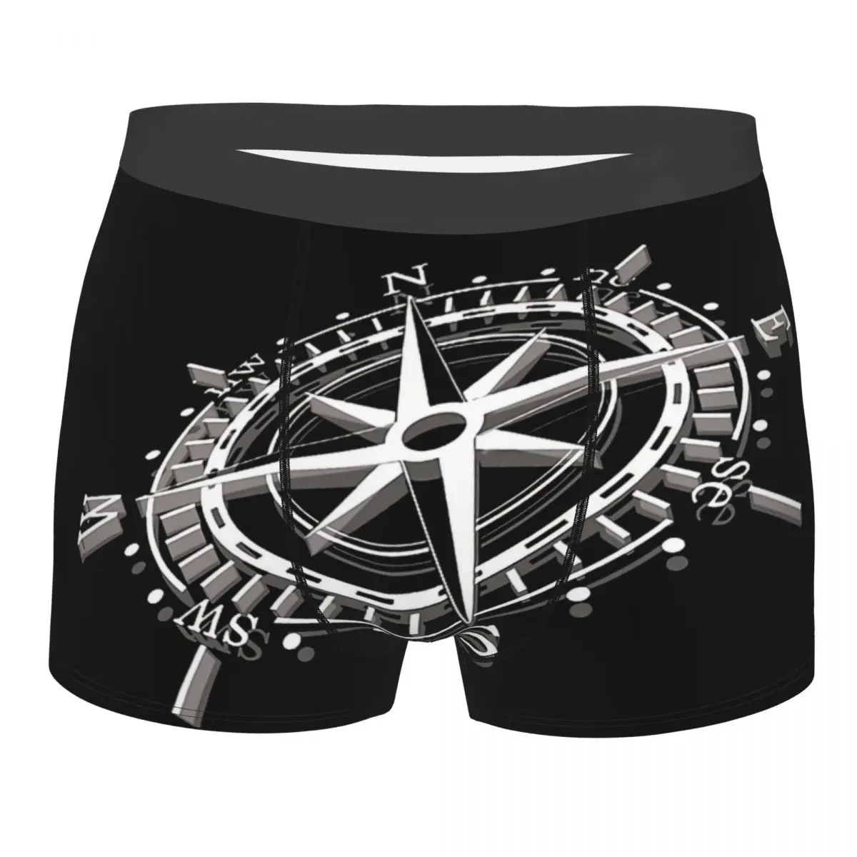 Compass Maritime South North Ship Men Boxer Briefs Anchor Highly Breathable Underwear Top Quality Print Shorts Birthday Gifts