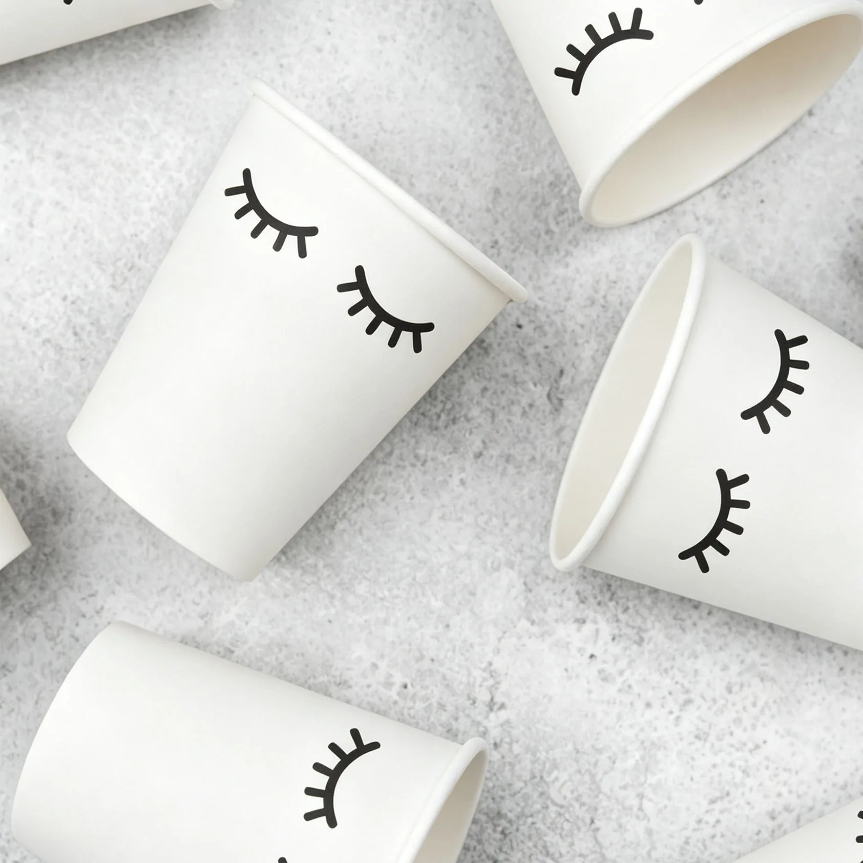 `20Pcs Cute Closed Eyelash Stickers Sleepy Eye Decals DIY Craft Sticker For Paper Cup Party Decor Kids Gift Bottle Ornament Deco