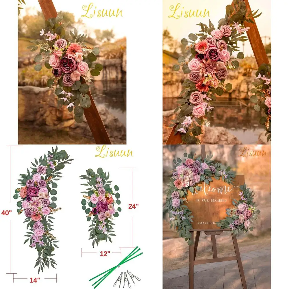 

Double Pack of Large Bohemian Style Artificial Flower Swags for Wedding Arch Decorations