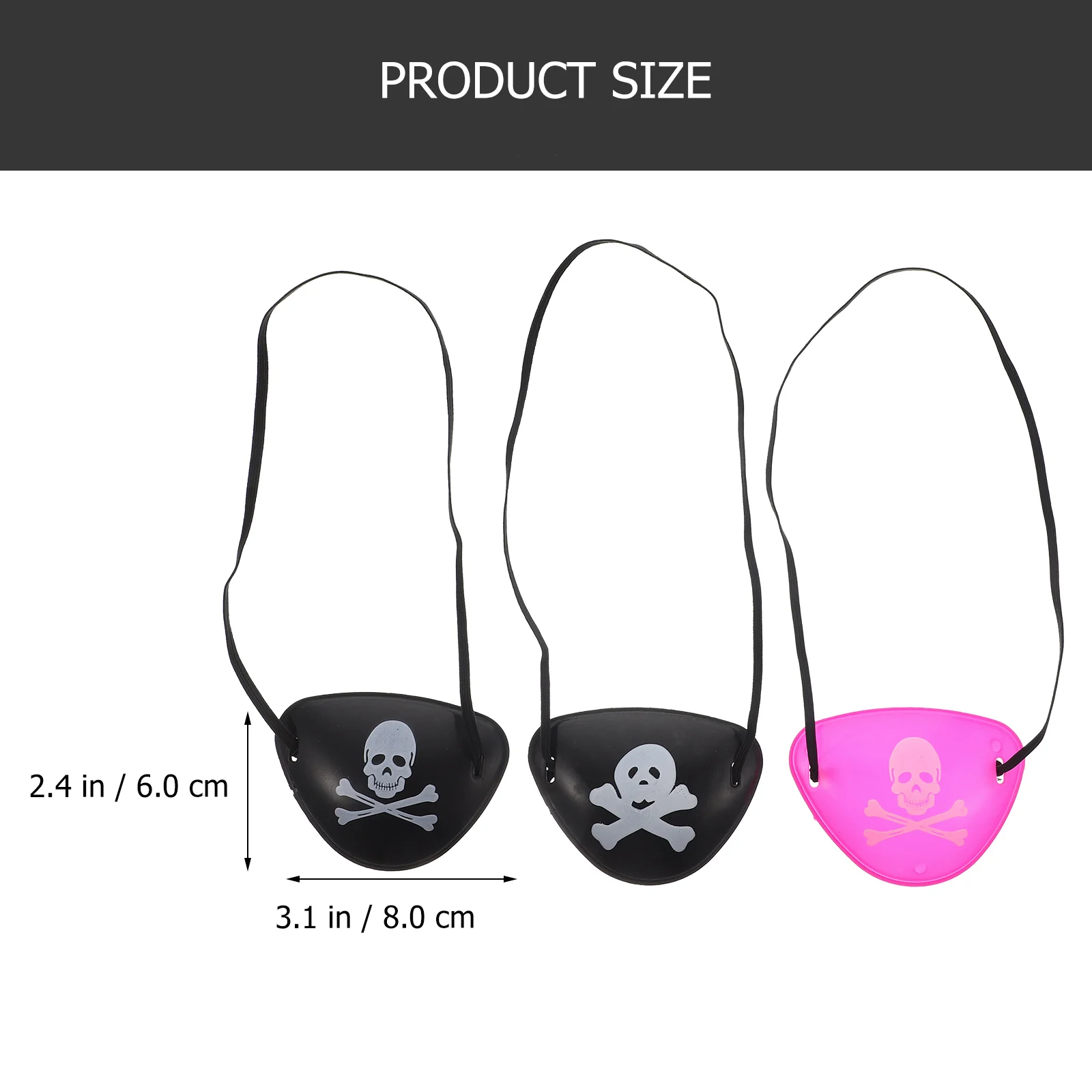 

12pcs Pirate Eye Patches Skull Halloween Costume Props Kids Adults Cosplay Party Lightweight Breathable Funny Single Eye Patch
