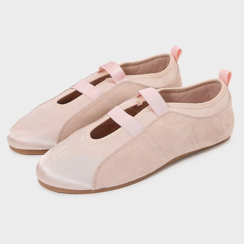 

Новые летние балетки во французском стиле на плоской подошве, 2025 г., повседневная удобная спортивная обувь с орнаментом, дышащие мягкие розовые туфли на плоской подошве