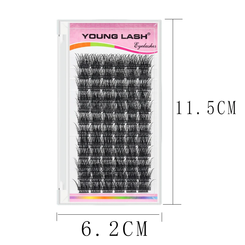 YOUNG LASH DIY  Eyelash Extension  Fluffy Volume Individual Clusters Lashes 72 Volume Natural Eyelash  DIY At Home