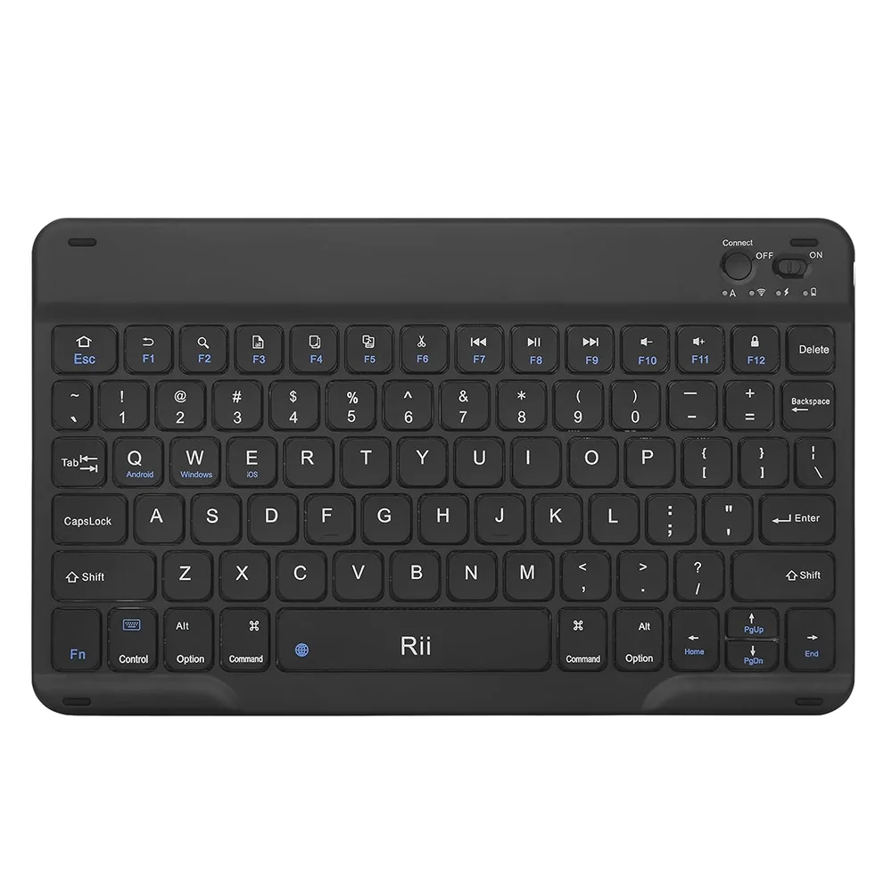 Rii RK302 Bluetooth Keyboard for ipad,iPhone,Android,Samsung,Windows,Tablet,Laptop, Rechargeable Ergonomic Wireless Keyboard