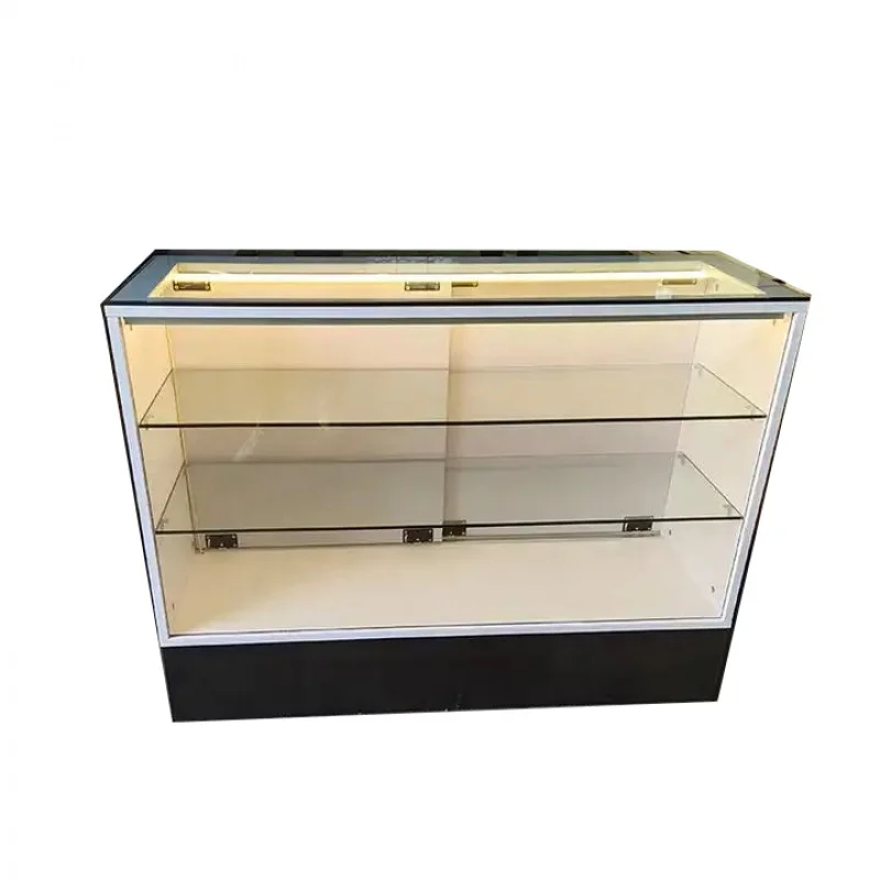 custom.aluminium alloy frame smoke shop display furniture equipment glass display cabinet showcase with lights