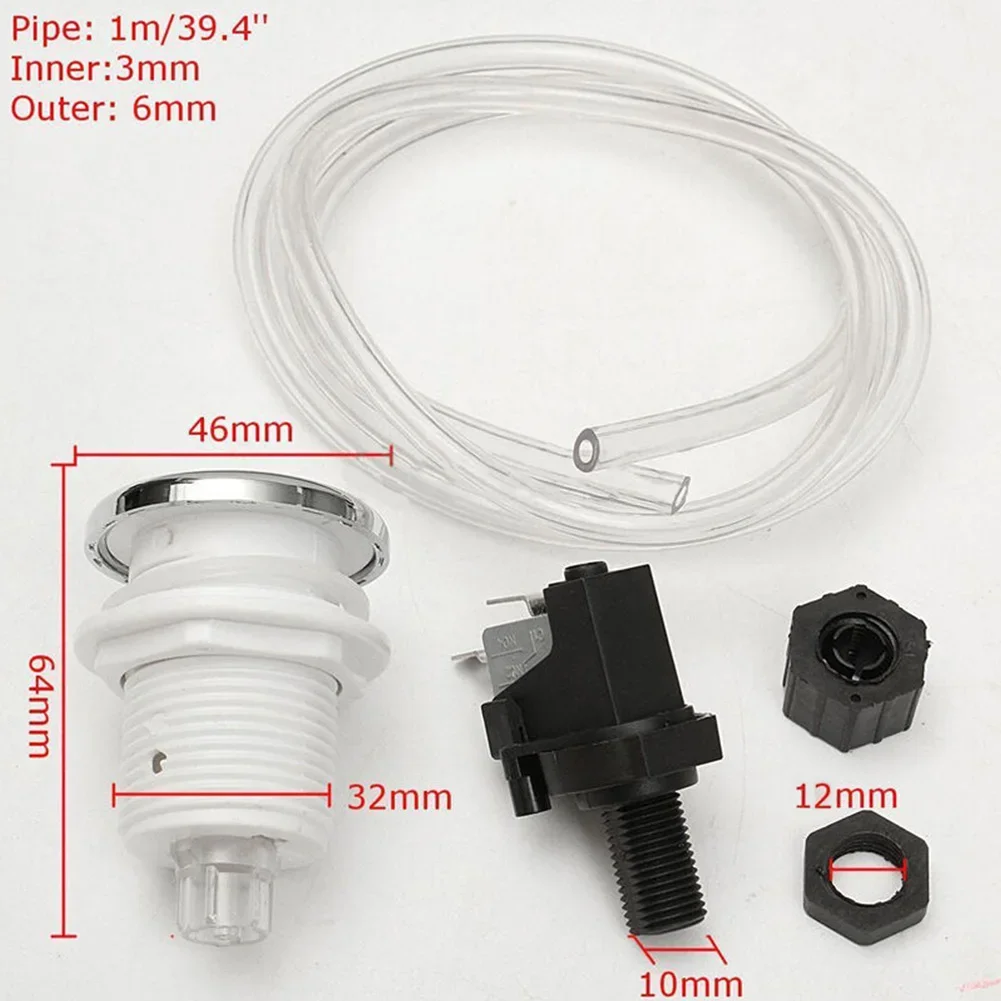 1 Set Swimming Pool Pneumatic Switch For Garbage Disposal 16A On Off Push Button Switch For Bath Tub Spa Jetted Whirlpool Jet