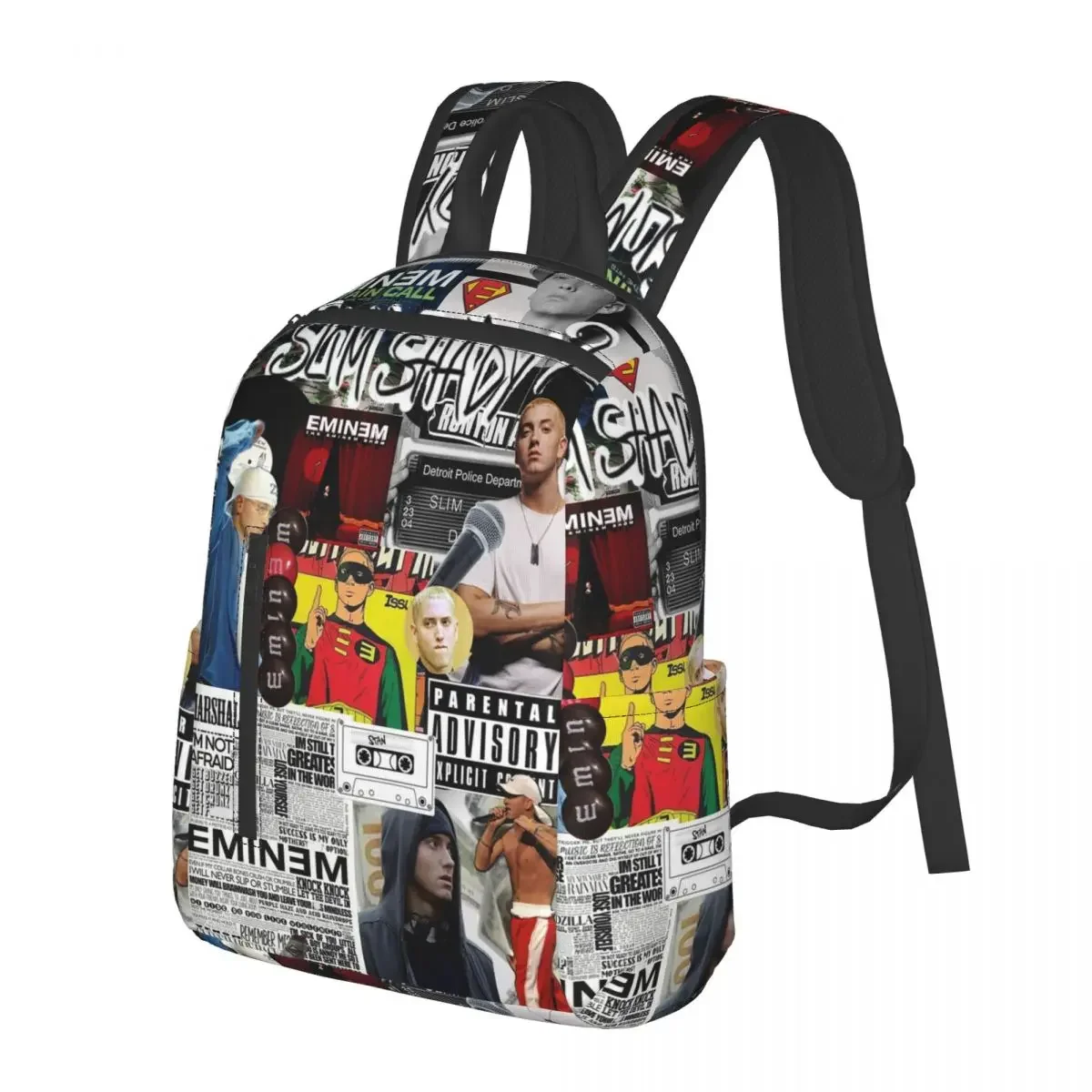 

Rapper Rap God Eminem Student Backpack School Bag Hiking Travel Daypack for Boys Girls Fashion Bookbag Shoulder Bags