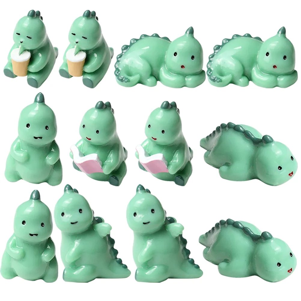 

Ibasenice Mini Dinosaur Figure Toy Miniature Animals Figurines Fairy Gardens Statues Sculpture Diy Bonsai Pot Scene Micro