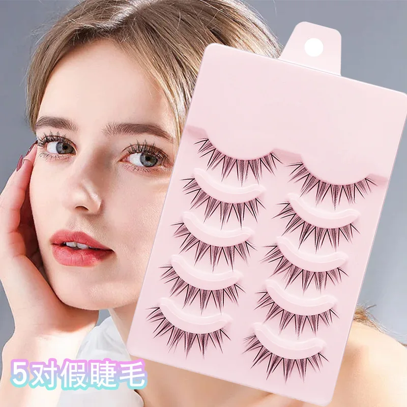 5 Pairs New Natural Manga Lashes Soft Eyelashes Thick False Eyelashes Manga Eyelashes Daily Dating Makeup Eyelashes Lashes Wispy