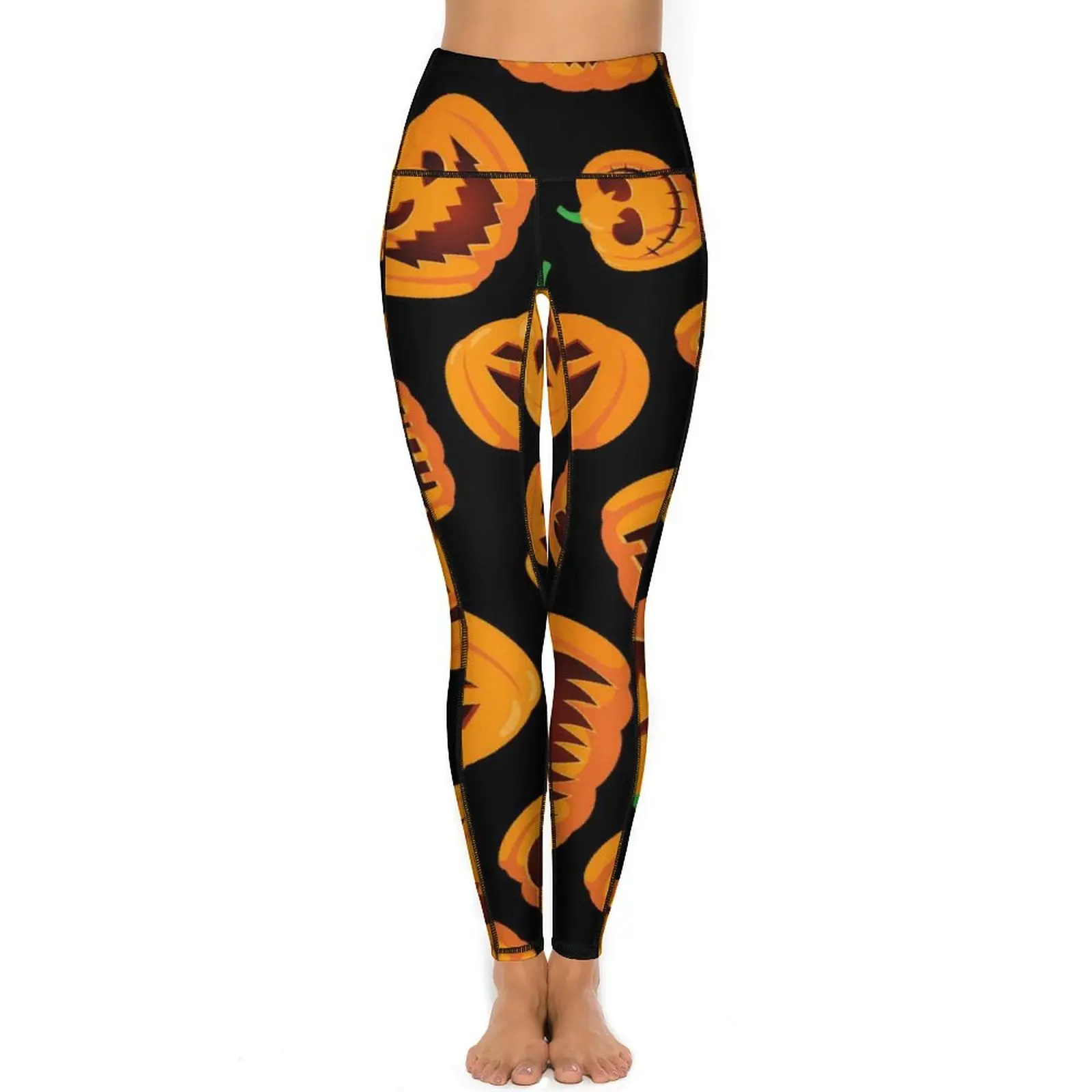 Happy Haunts Yoga Pants Sexy Funny Pumpkins Design Leggings High Waist Fitness Leggins Female Casual Stretchy Sports Tights