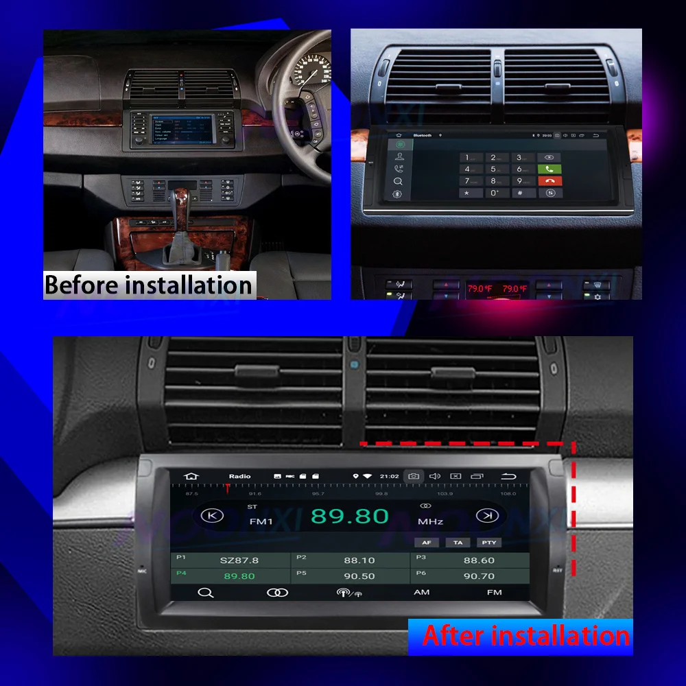 For BMW X5 E39 E53 1999-2005 All In One Car Screen Audio Intelligent System Radio 2 Din Android Video Players GPS Carplay 128GB