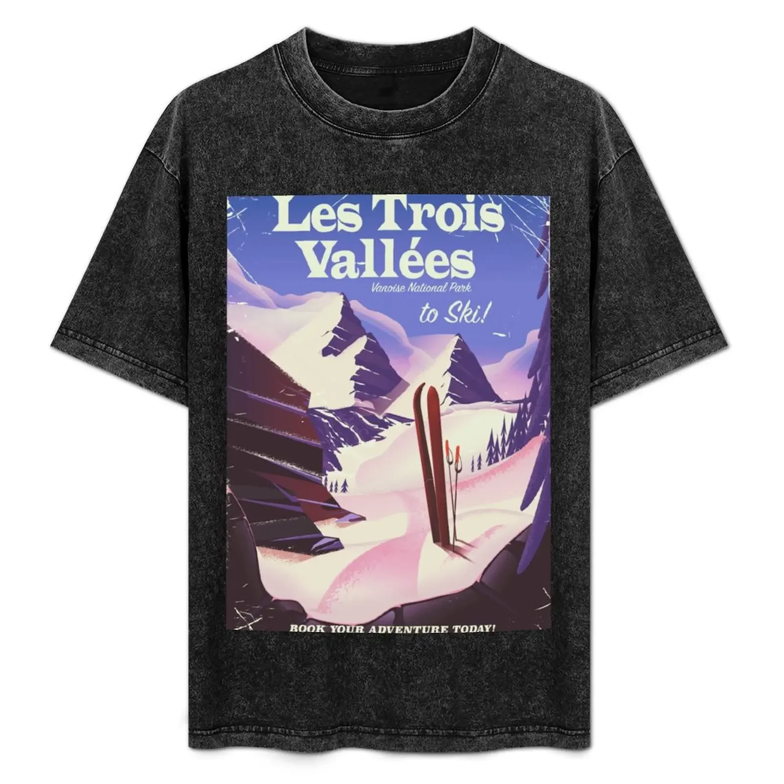 

Les Trois Vallées Ski travel poster T-Shirt funny t shirts man t shirts for man pack cotton T-Shirt