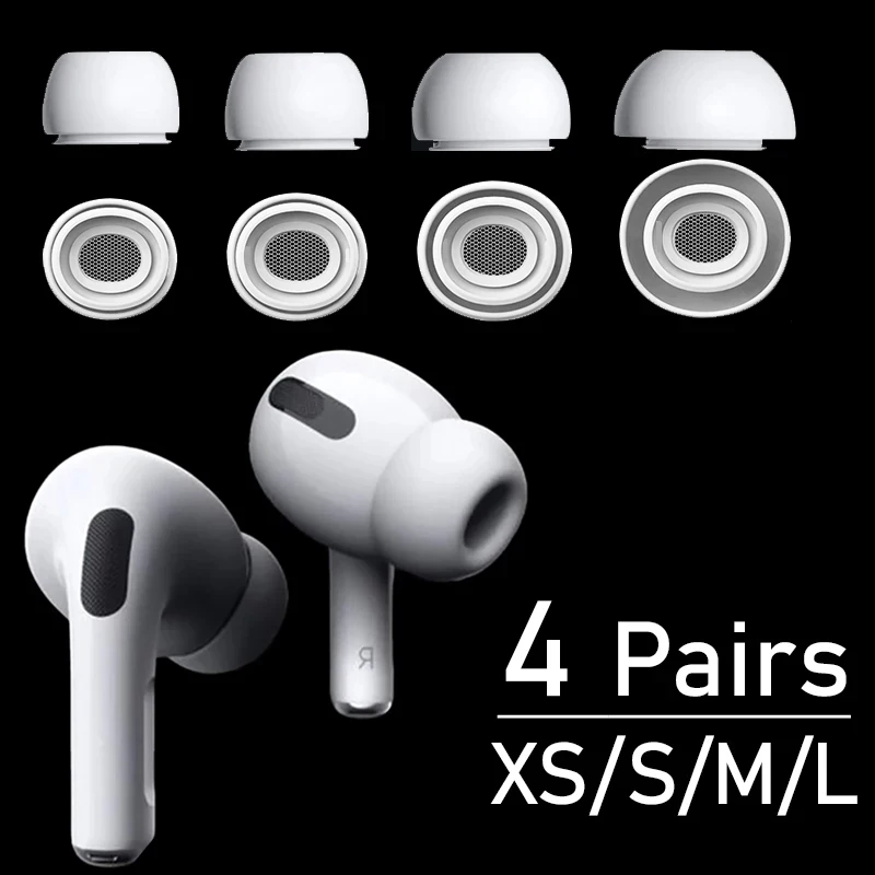 Silicone Fone de ouvido Dica para Apple AirPods Pro, antiderrapante substituição Earbuds, acessórios auriculares macios, 1 a 4 pares