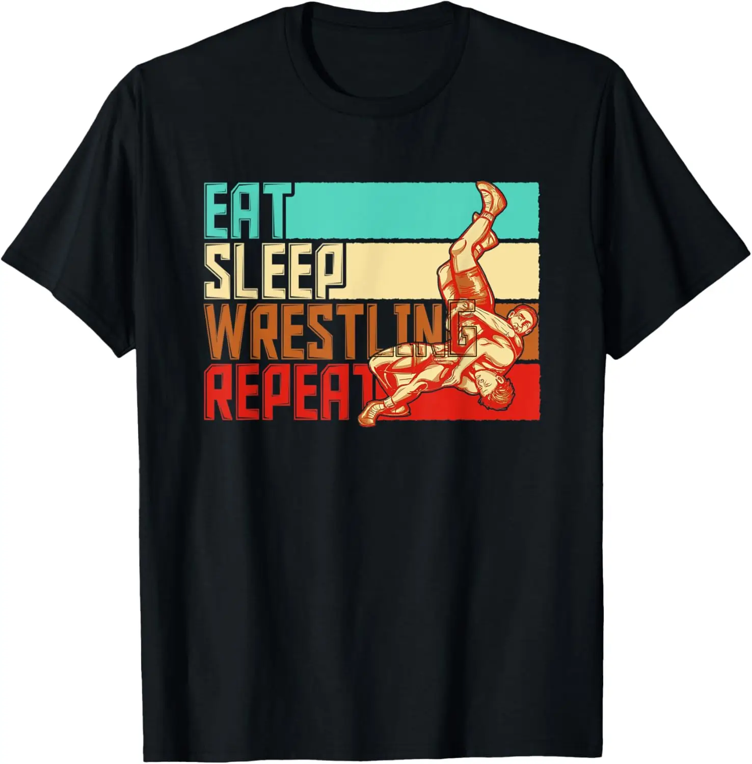 

Винтажная футболка Eat Sleep с повторением борьбы
