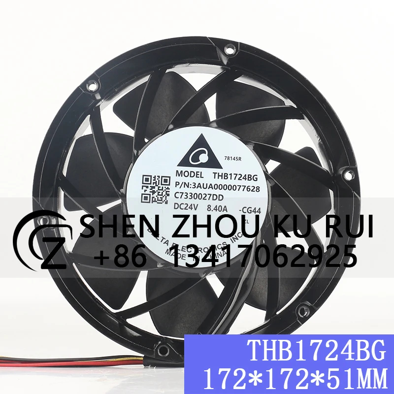 

New original Delta THB1724BG ACS880 R9 17cm 17251 24V DC 8.40A 8000RPM 700CFM Axial Cooling Fan for ABB Inverter 3AUA0000077628