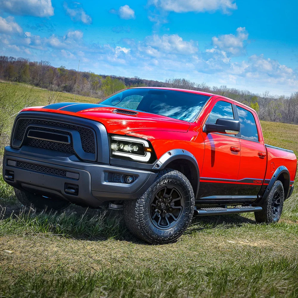 

Автомобильные передние фонари для Dodge Ram1500 2009-2018, светодиодные автомобильные фары в сборе, обновленный эффект запуска, объектив проектора, аксессуары, инструменты
