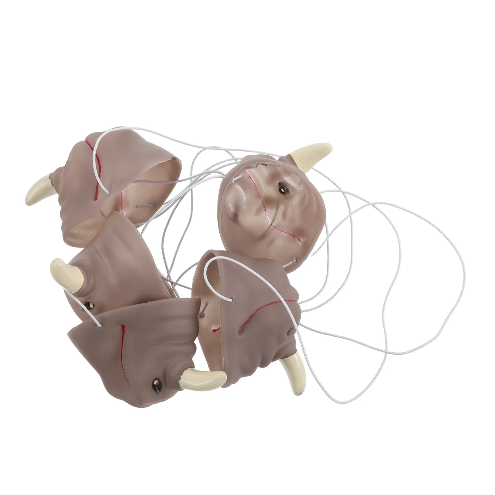 Accessoire de nez de rhinocéros, 5 pièces, ajustement confortable, en caoutchouc léger, accessoires de cabine Photo de carnaval d'halloween, décoration de Costume d'animal