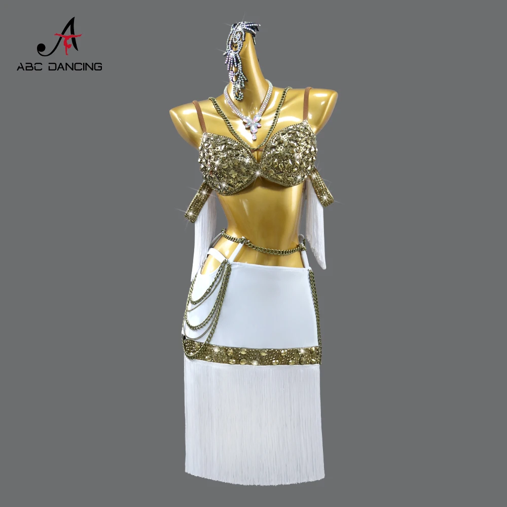 New Latin Dance Costume Womens Party Dress Girls Dancewear Parties Outfits Fringed Line Suit 2026 Evening Sports Evening Clothes