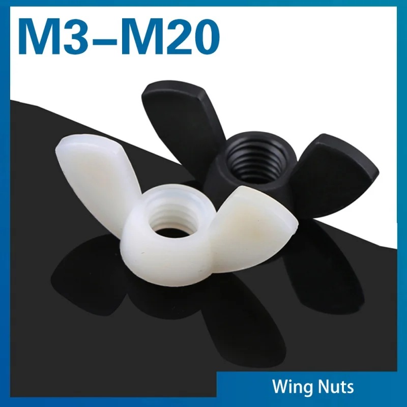 M3 M4 M5 M6 M8 M10 M12  Nylon Wing Nut Plastic Ingot Nut Plastic Butterfly Type Plastic Cap Nut