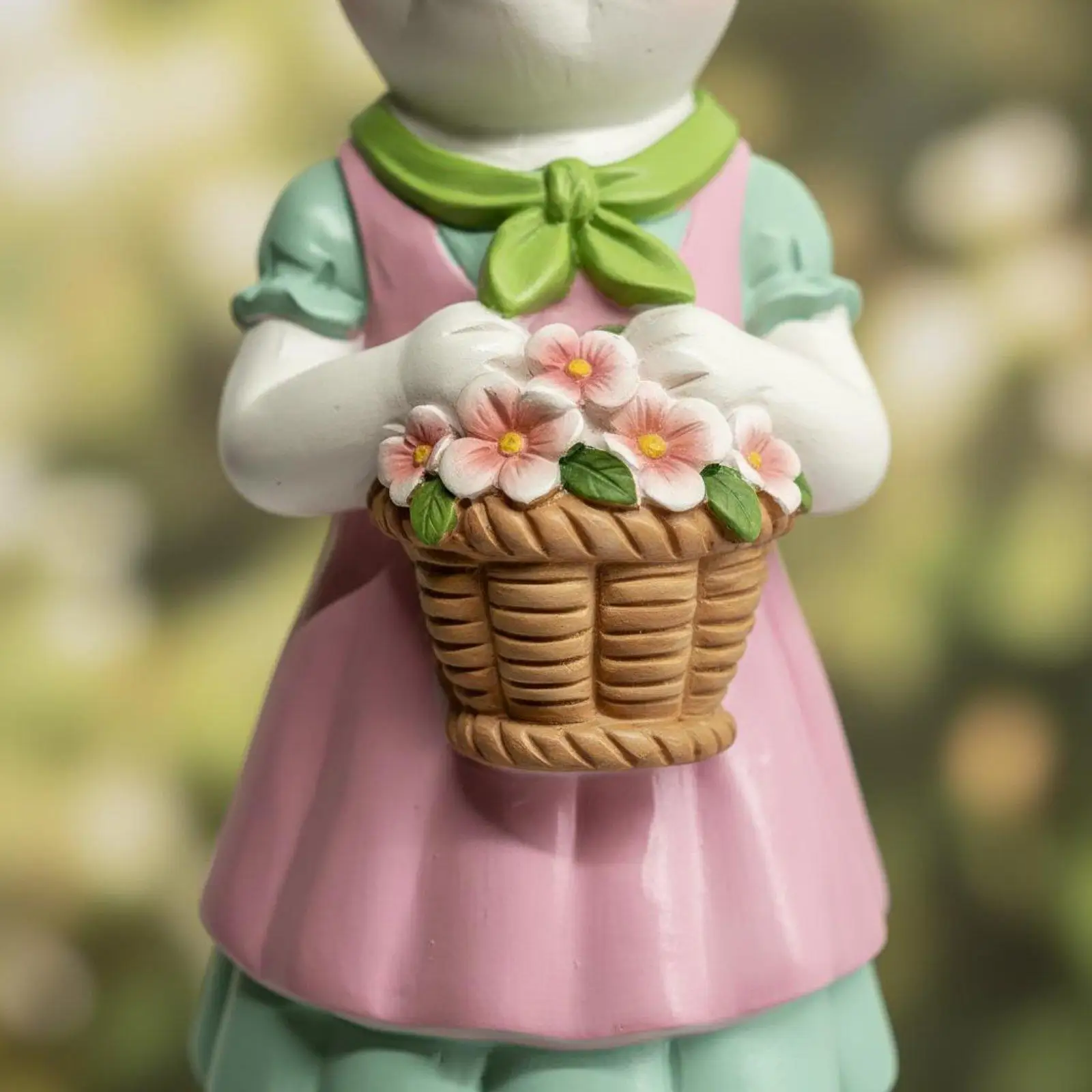 Easter Bunny Figurine Detailed Craftsmanship Resin Hare Figurine Set Lifelike