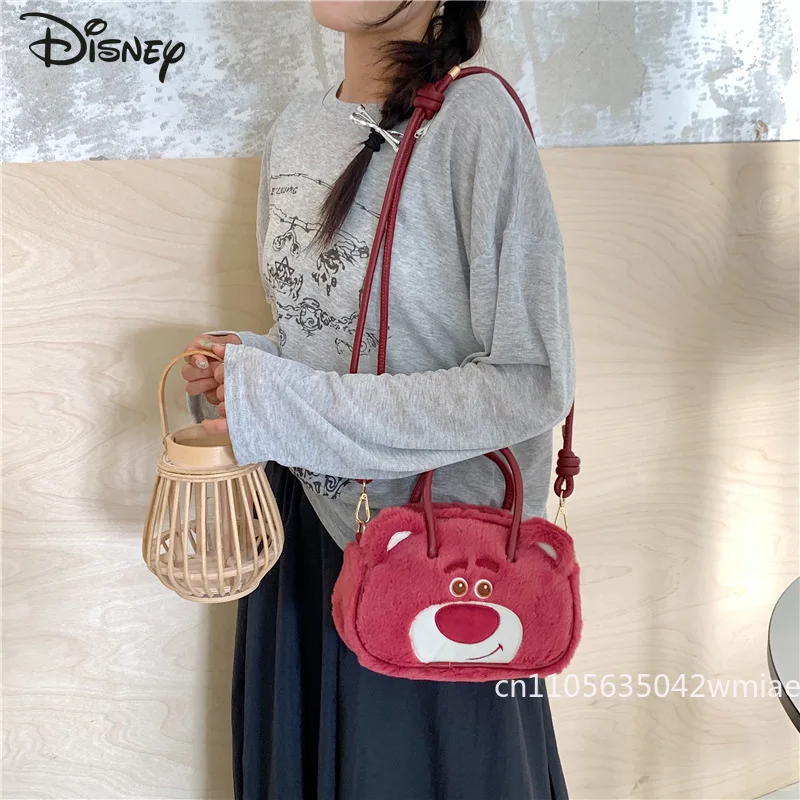 Disney 2025 nouveau Mini sac en peluche pour femmes à la mode de haute qualité sac à main pour femmes dessin animé mignon polyvalent fille sac de rangement pour téléphone
