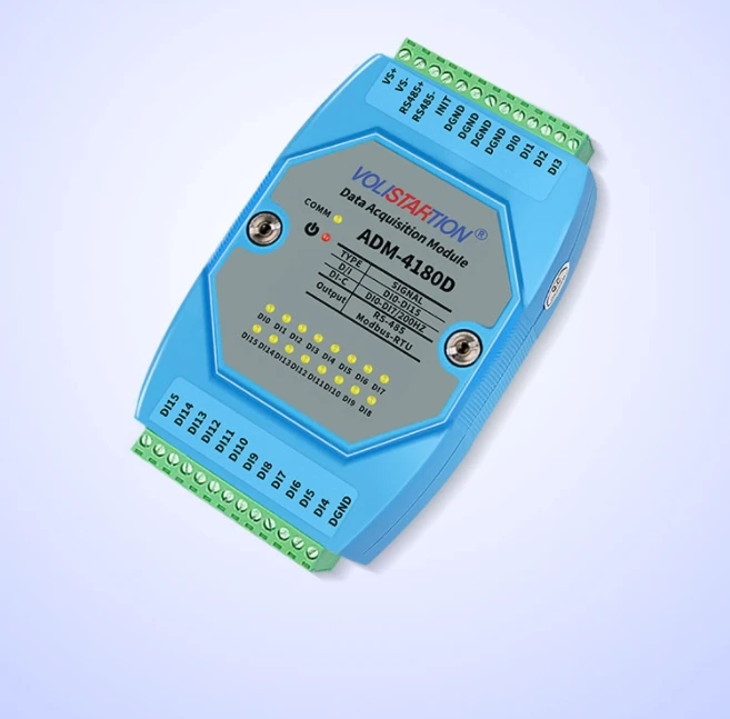 Módulo de aquisição de sinal, interruptor 16 canais, entrada digital isolada 16DI, 485 Modbus, RTU, ADM-4180D