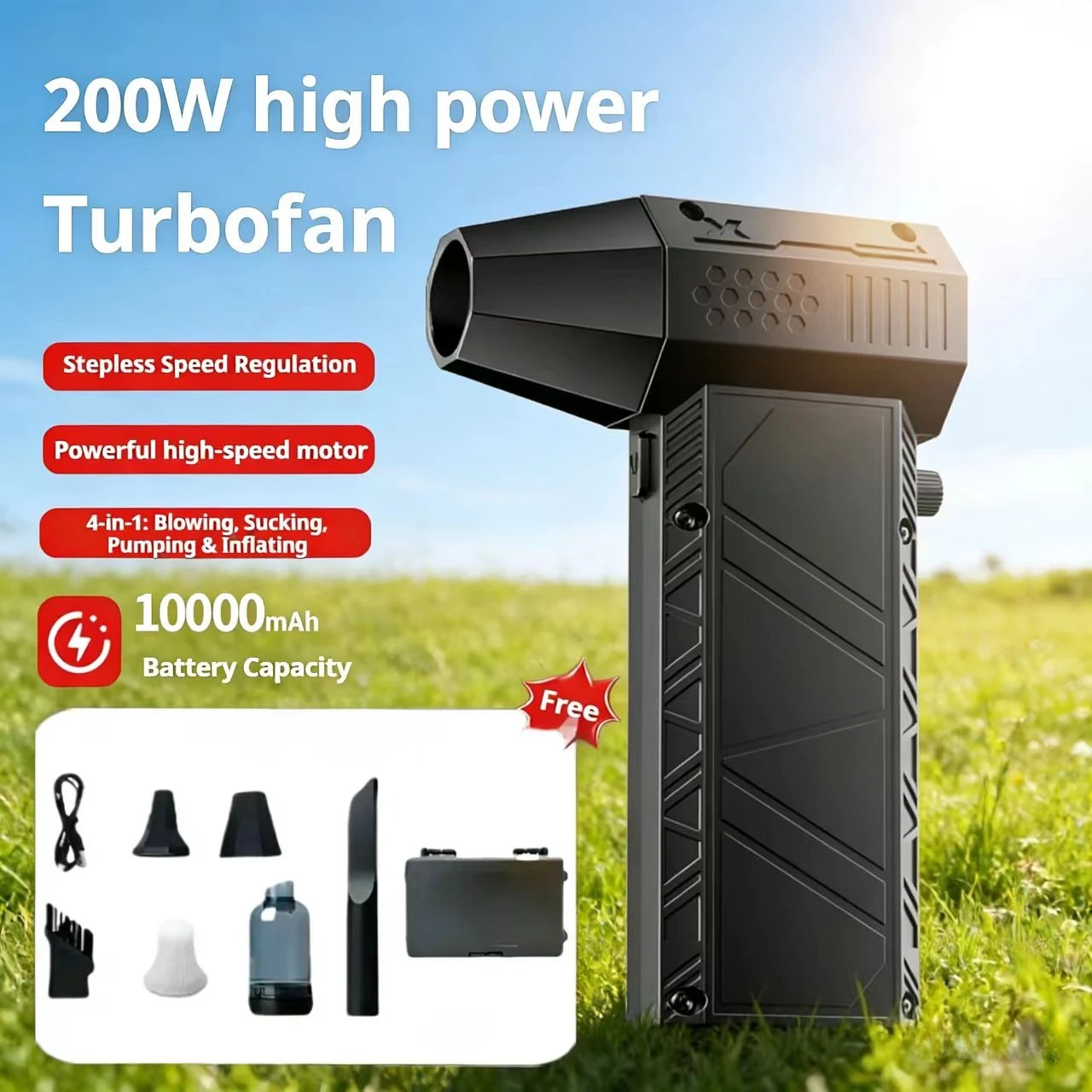 

Турбовентилятор с бесщеточным двигателем X6, портативный мощный пылесос, подходит для уборки автомобилей/компьютеров, быстрая зарядка, регулируется