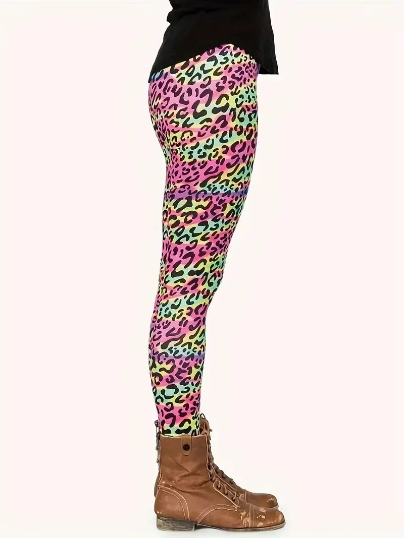 print Casual  tight stretch elastic waist comfortable slim fit work daily travel Wearing women\'s leggings