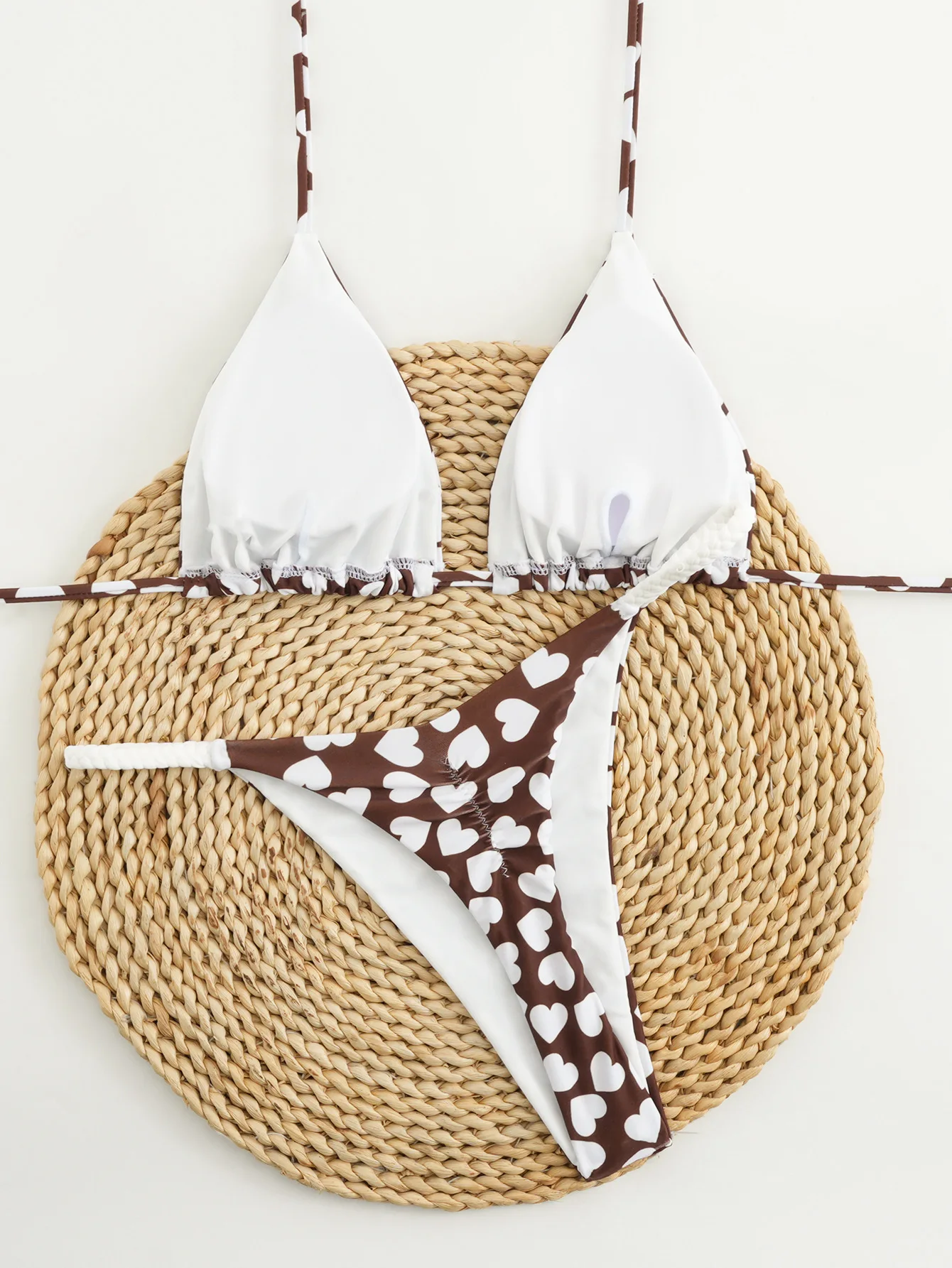 Sexy Dreieck Push-Up Bikini Brasilianische Bademode Frauen Herz Gedruckt Bikinis Gepolsterter Badeanzug Tanga Badeanzug Maillot De Bain