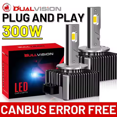 Dualvision D3S LED Headlight HID D1S D2S D4S D8S D1R D2R D3R Turbo LED 300W Two-sided 30PC CSP Chips 6500K 4300K 8000K Plug&amp;Play